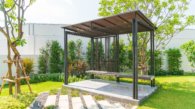 empty pavilion in garden - boost up color processing