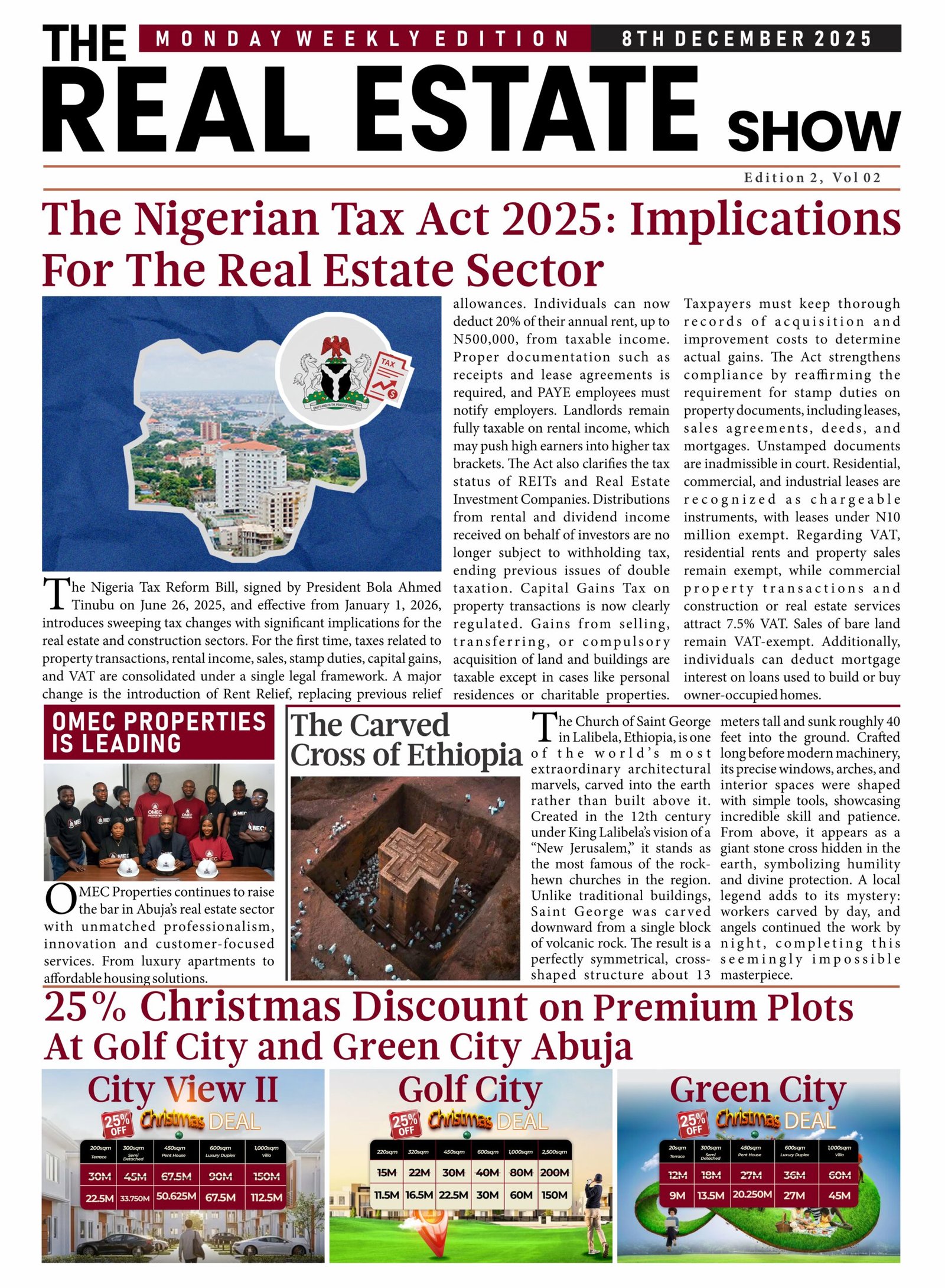 The NIGERIAN Tax Act 2025: Implication for the Real Estate Sector