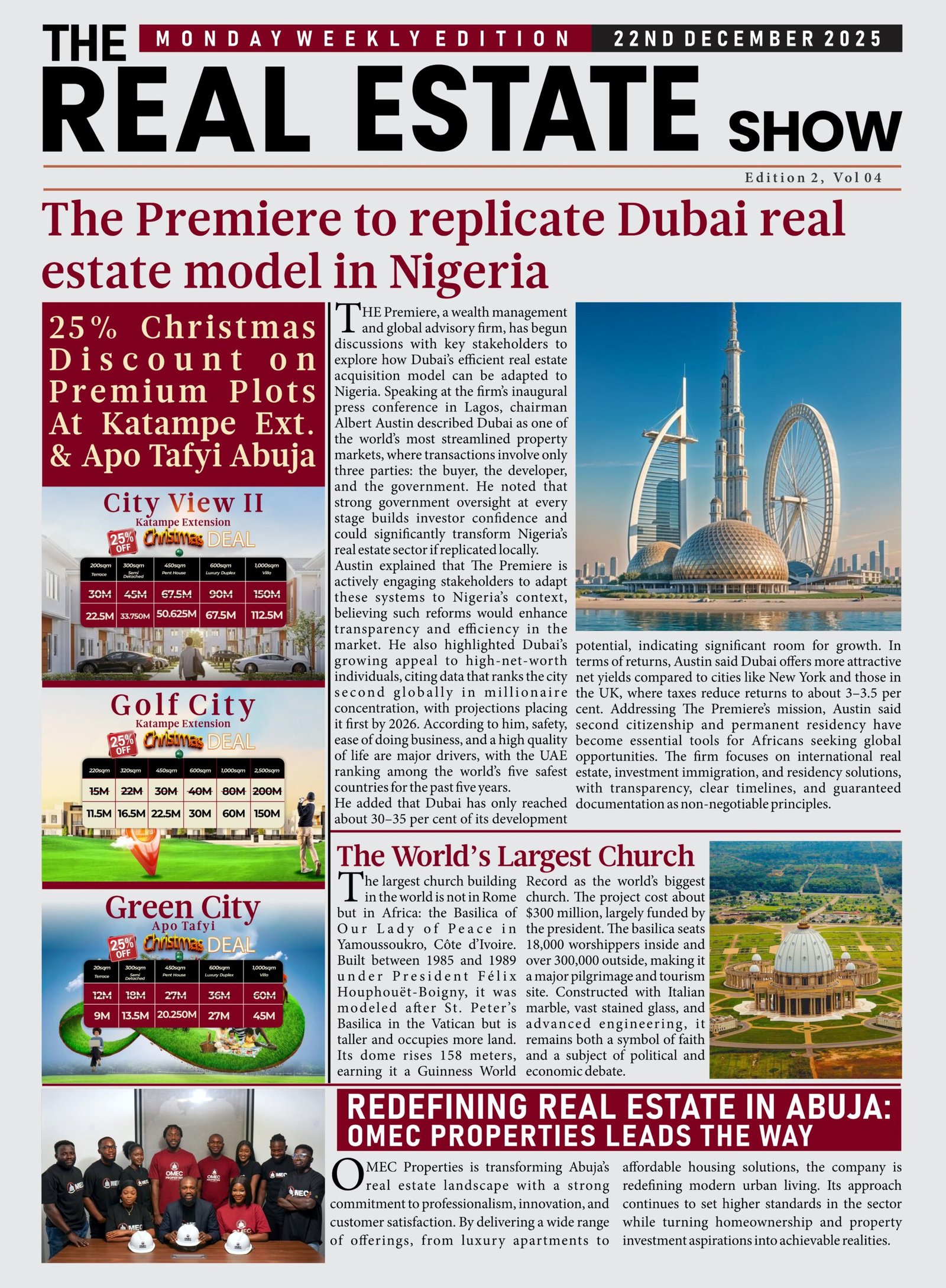 The premiere to Replace Dubai Real Estate Model in Nigeria
