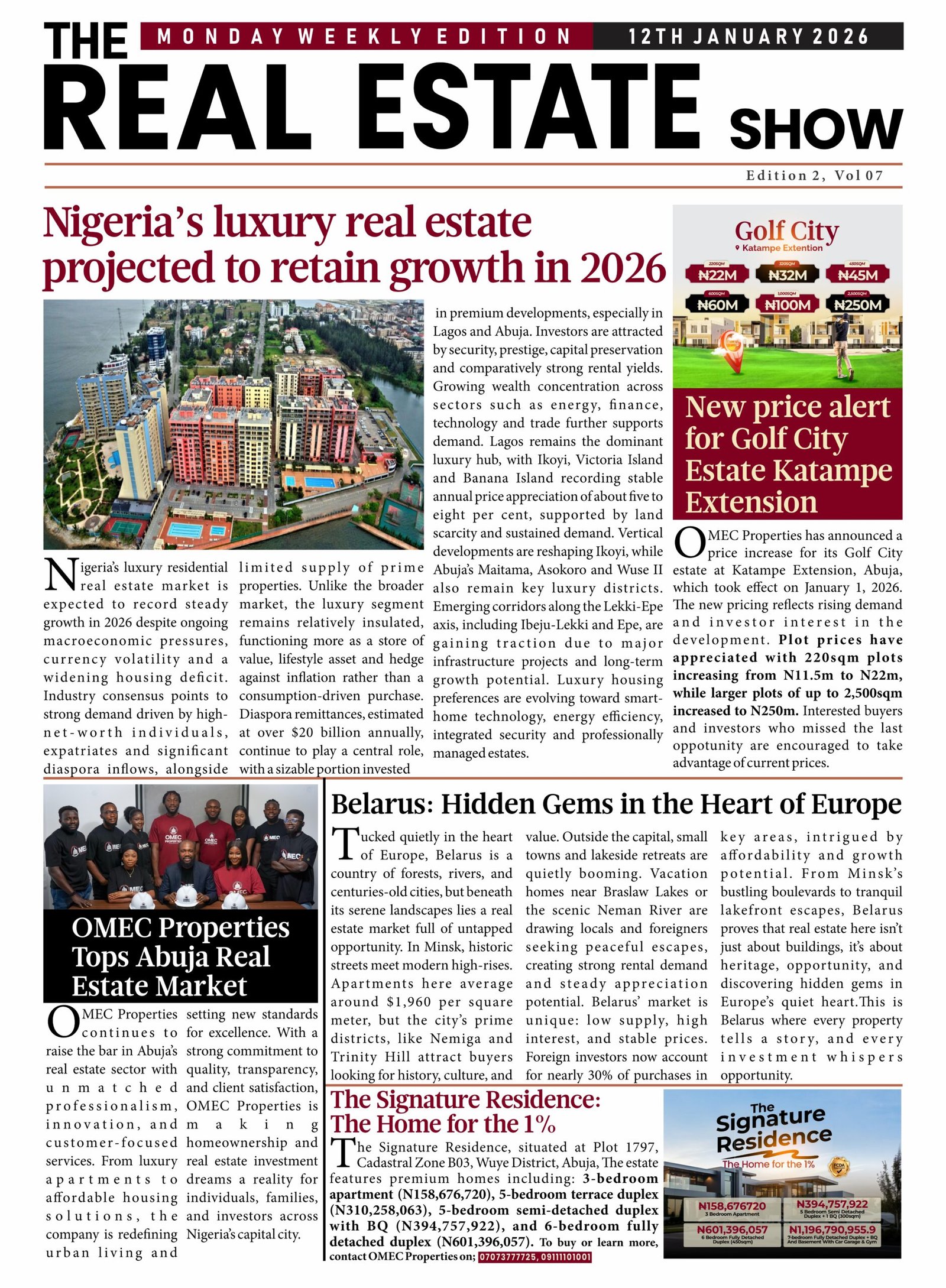 Nigeria's Luxury Real Estate projected to Retain Growth in 2026