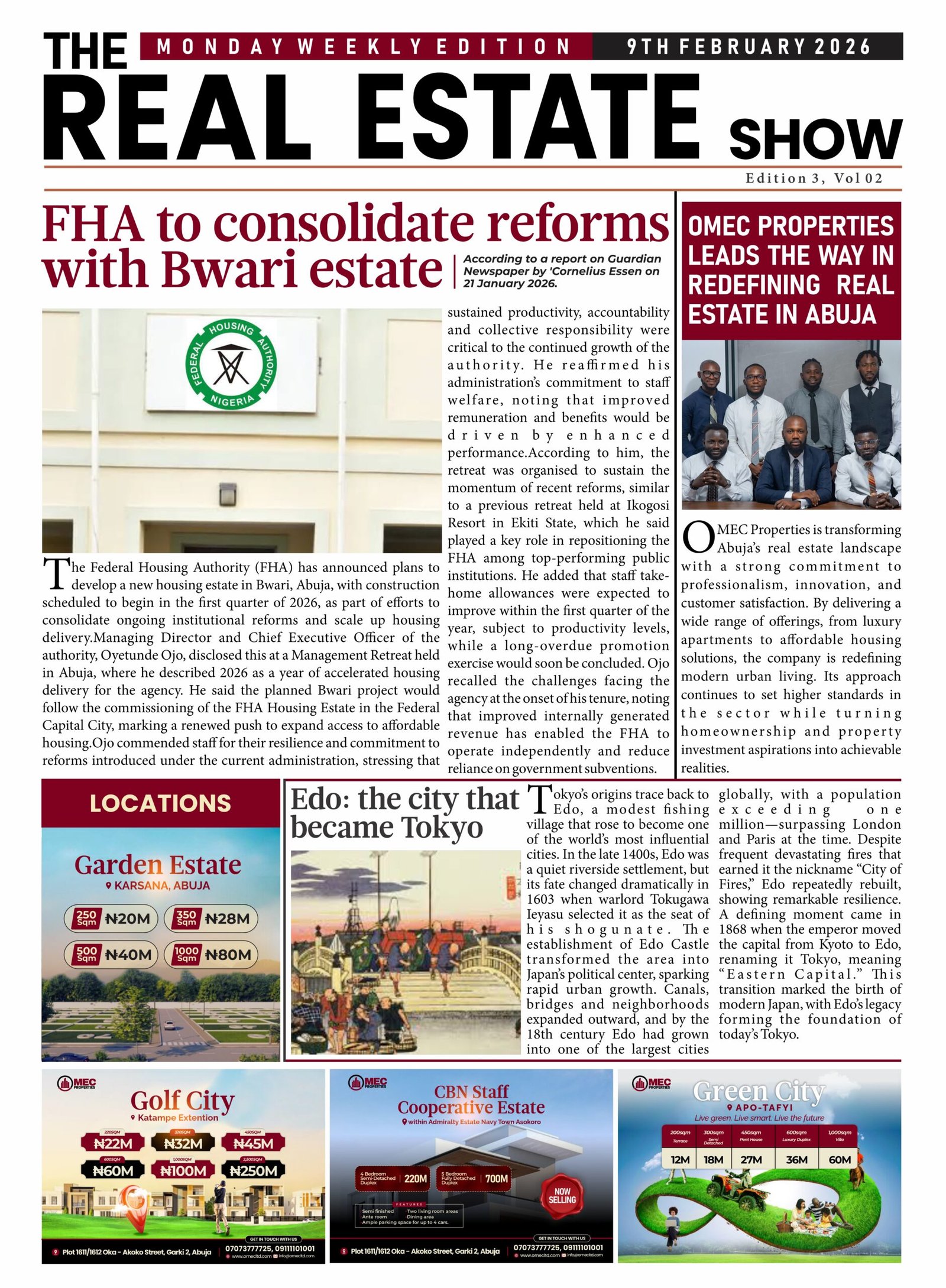 FHA to Consolidate Reforms with Bwari estate