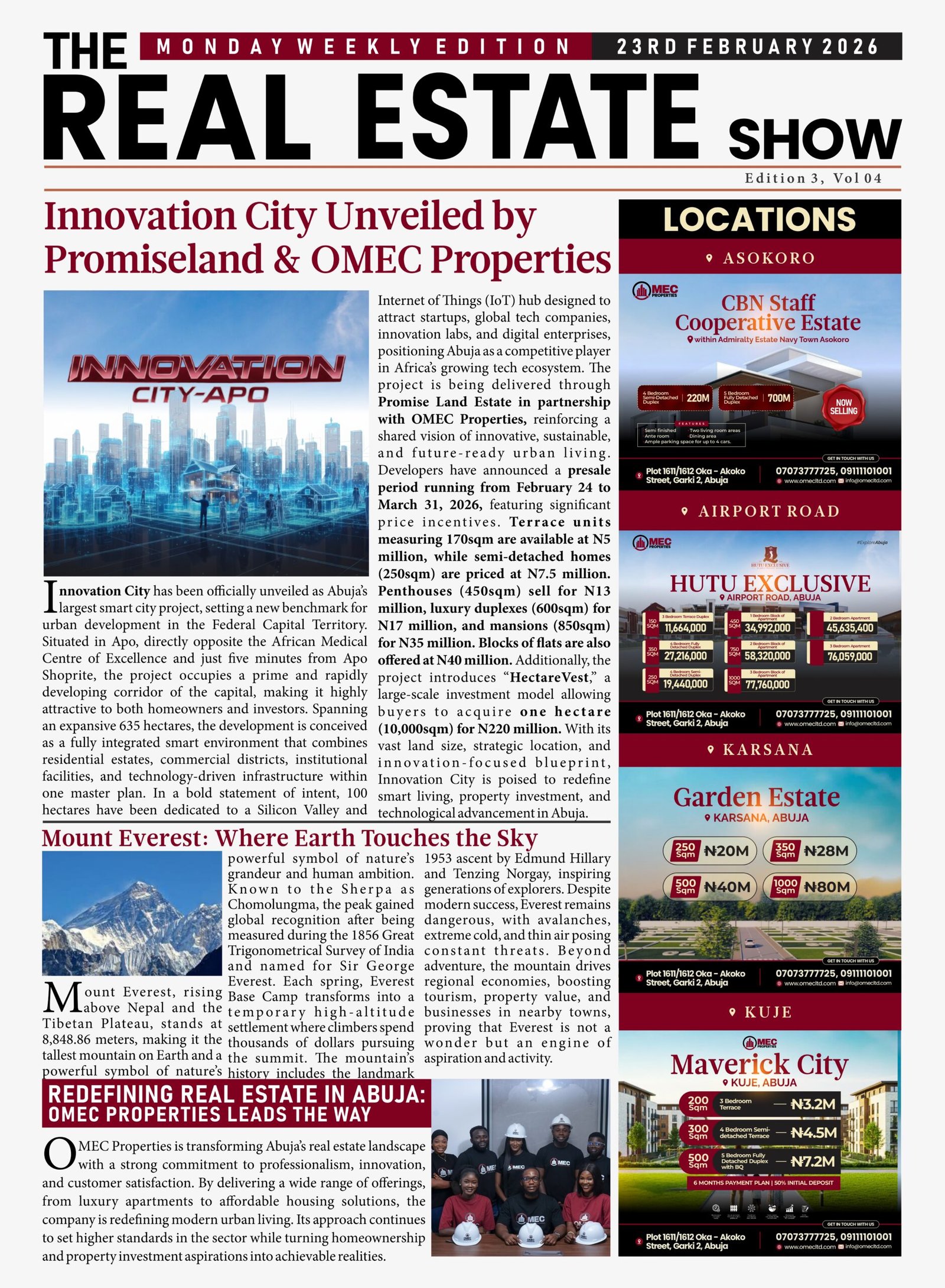 Innovation City Unveiled by Promiseland & OMEC Properties 