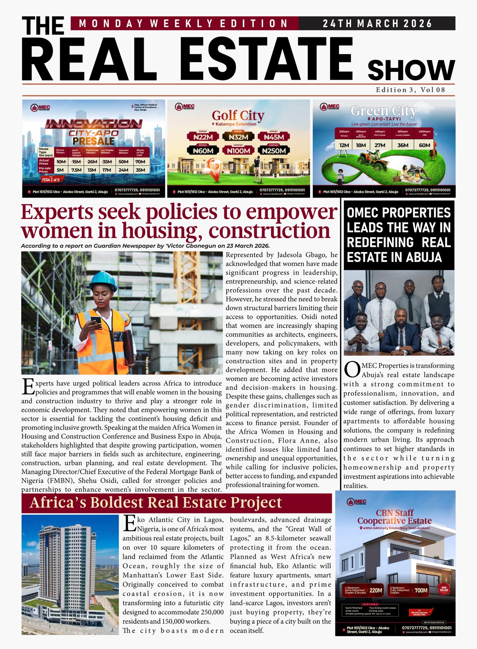 Experts Seek Policies to Empower Women in Housing, construction 