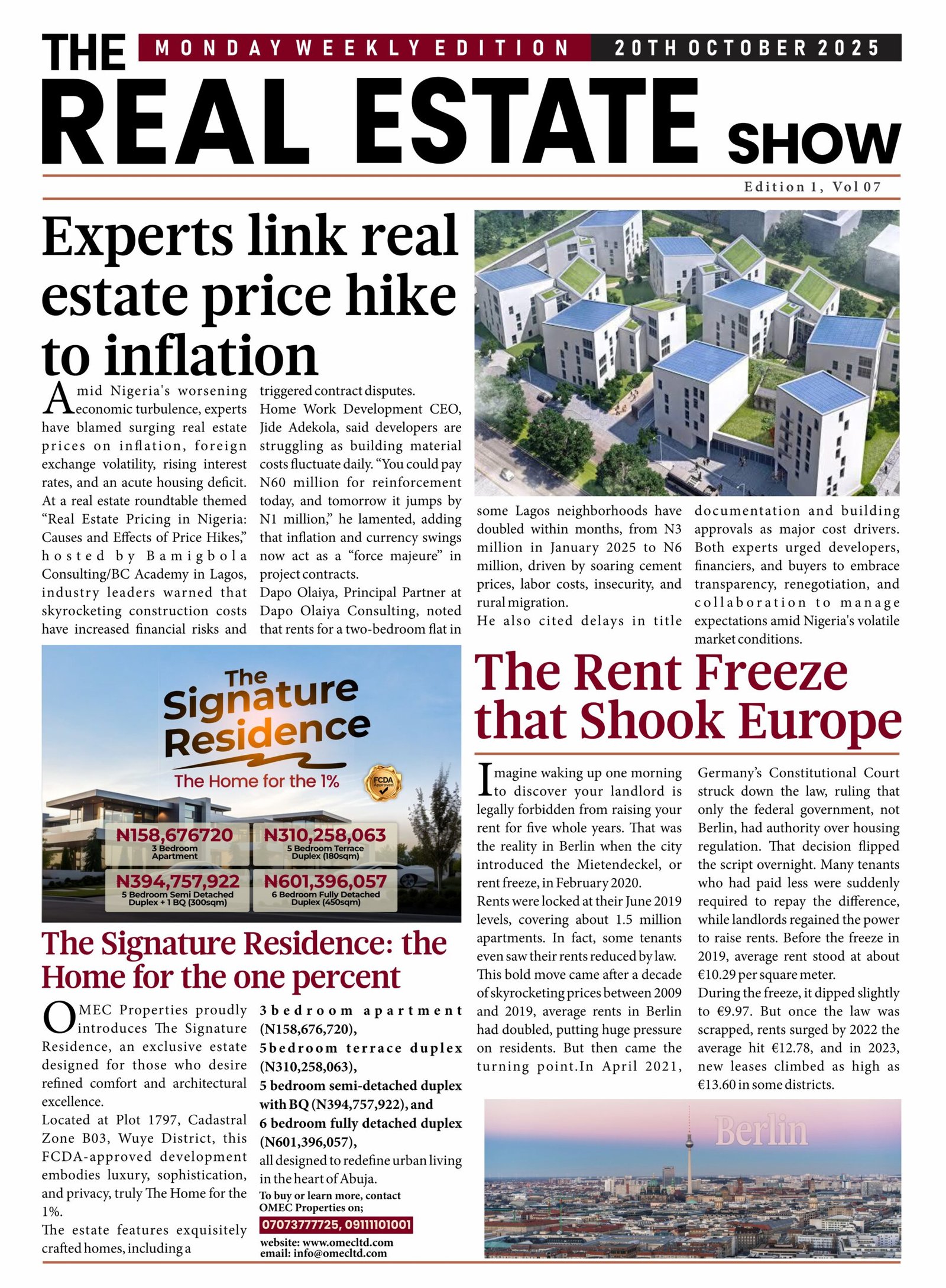 The RENT Freeze that Shook Europe